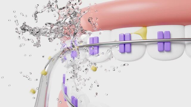 3d Water Flosser isolated on white background. teeth cleaning concept, 3d illustration render, alpha channel