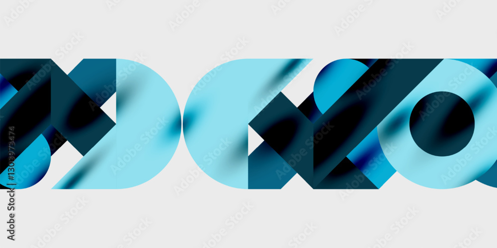 Aufkleber Modern abstract background featuring circles, lines, and triangles in a dynamic geometric composition. Perfect for stylish, tech, or creative-themed designs