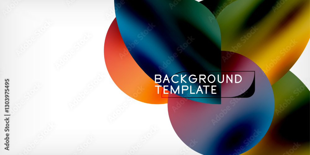 Poster bright circles with shadows abstract background