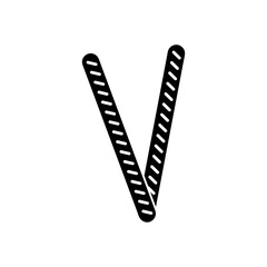 Pretzel sticks icon, vector simple flat black trendy style illustration for web and app..eps