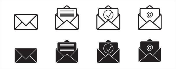 Email icon set, Vector email icon design , Email icon template, mail icon