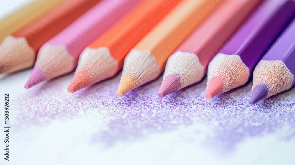 Aufkleber soft pencil strokes create a beautiful gradient from lavender to coral showcasing artistic color ble