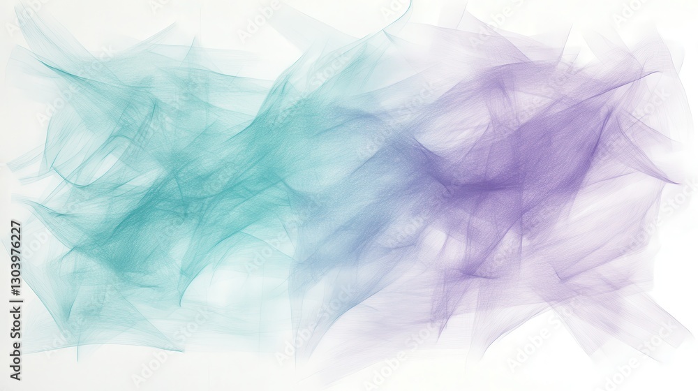 Aufkleber background composed of soft pencil strokes in shades of teal and purple creating a tranquil abstract