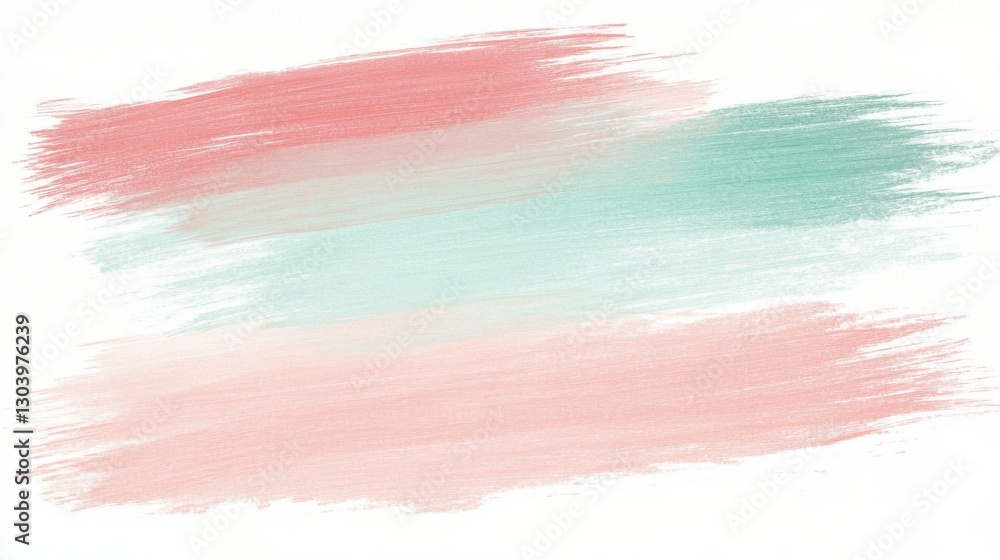 Poster soft pencil strokes create a gentle background in faint mint and pastel peach hues for a calming amb
