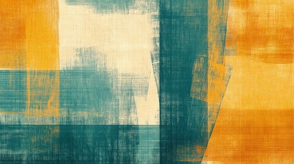 Soft pencil strokes create harmonious abstract art with blue and orange shades in a modern composition