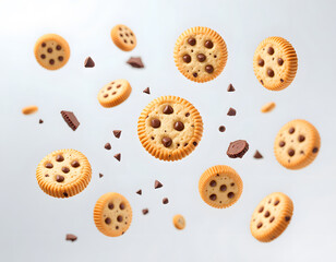 Obraz premium background of chocolate cookies choco chip