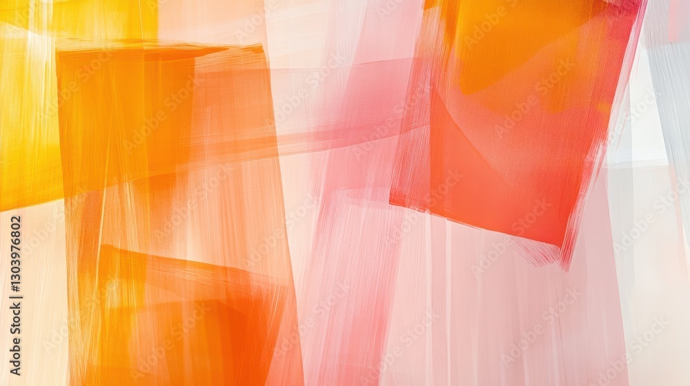 Aufkleber vibrant minimalist composition with pencil strokes showcasing warm hues and abstract shapes in a sub