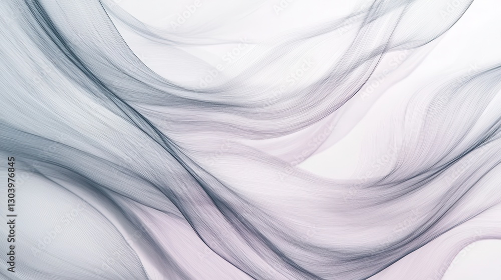 Fototapete Flowing lines create a calming minimalist effect with soft pencil strokes in a subtle background ambiance