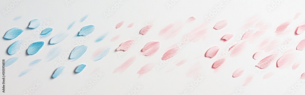 Poster Minimalist pencil strokes create abstract patterns with blue and pink hues on a light background enhancing artistic expression