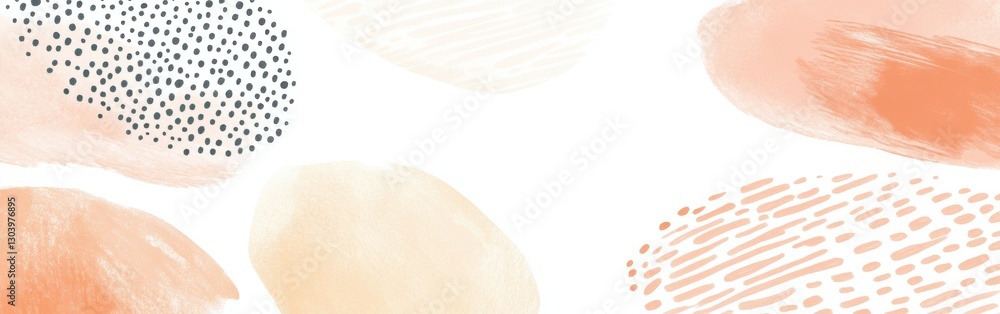Aufkleber minimalist dotted pencil strokes design featuring soft color palettes and abstract shapes in a harmo