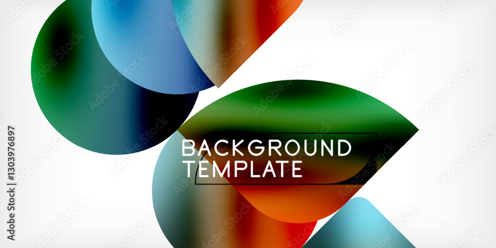 Poster bright circles with shadows abstract background