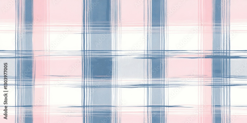 Aufkleber hand-drawn plaid texture featuring soft pink and blue colors in a layered pattern for versatile desi