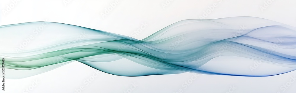 Poster Elegant abstract design featuring flowing lines in soft hues on a white canvas with faint pencil marks