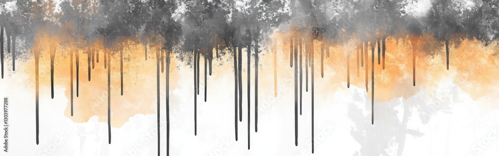 Poster elegant pencil strokes create a captivating gradient blending natural tones of gray and orange