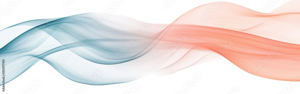 Poster elegant pencil strokes create flowing arcs in pastel coral tones, blending seamlessly with soft hues