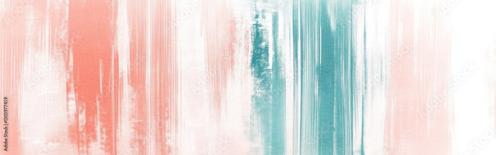 Poster elegant pastel coral and teal dashed patterns suitable for modern decor and artistic projects