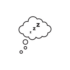 Zzz icon Black line, simple flat black illustration for web and app..eps