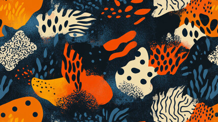 Colorful abstract pattern with playful shapes and textures