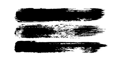 Vector Brush Stroke. Grunge Paint Stripes. Distressed Banner. Black Isolated Paint brush modern