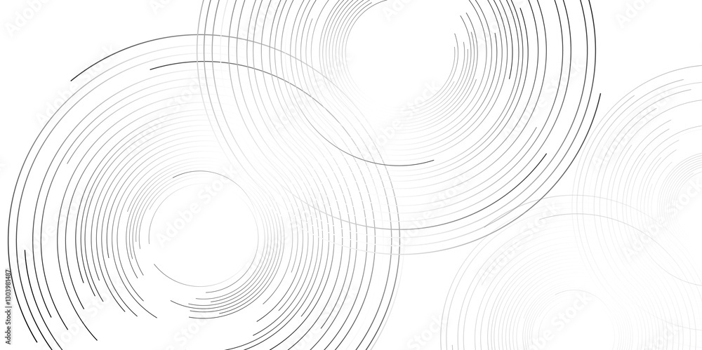 Leinwandbilder grey minimal circular abstract dynamic lines isolated on white background. Future technology banner concept. vector illustration. Abstract Computer technology background. network visual connection.