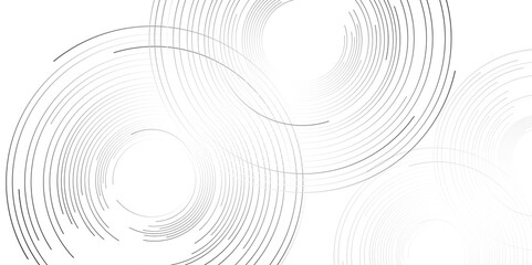 grey minimal circular abstract dynamic lines isolated on white background. Future technology banner concept. vector illustration. Abstract Computer technology background. network visual connection.