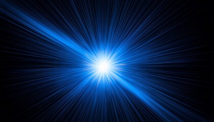blue star lens flare effect bright glowing starburst with lens flare on a transparent background