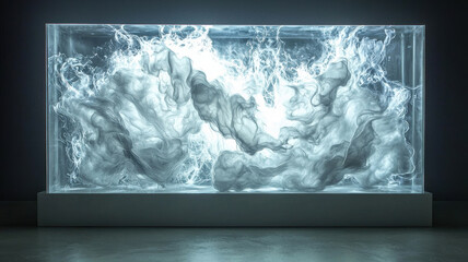 mesmerizing light box featuring cascading light effects and abstract forms, creating dynamic visual experience