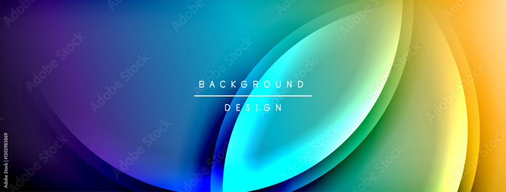 Aufkleber bright rainbow style color gradient with curve round shape line background. vector illustration for 
