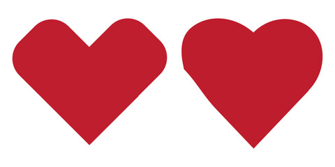 Heart, love, romance or valentine's day red heart. Heart vector icons. Artistic red heart love symbols