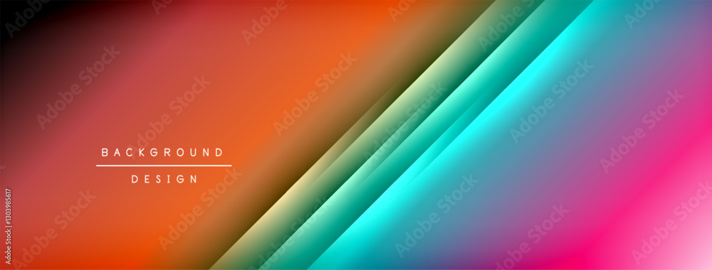 Poster Dynamic shadow lines with gradient colors geometric background