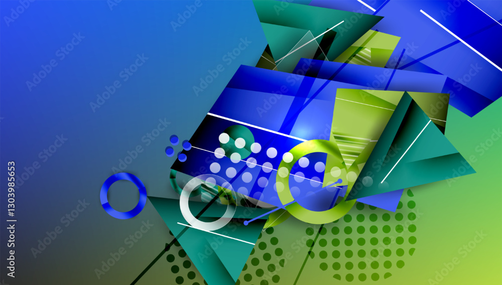 Poster abstract background geometric design with colorful gradients