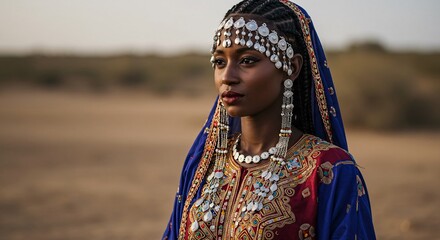 photorealistic portrait of a woman from Mauritania