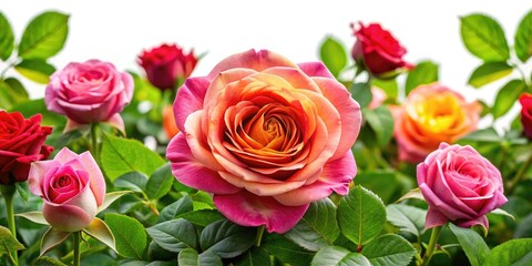 Stunning Rose Bloom: Lush Garden Photography, Vibrant Rose, Floral Nature Image, Green Foliage, Beautiful Roses