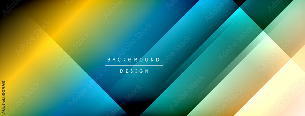 Poster Dynamic shadow lines with gradient colors geometric background
