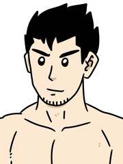 cute cartoon man on white background