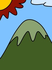 hand drawing cartoon landscape