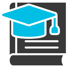 Curriculum Glyph Blue Grey Icon