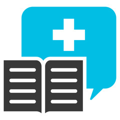 Obraz premium Health Literacy Glyph Blue Grey Icon