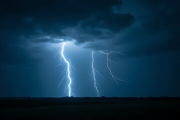 lightning in the night sky