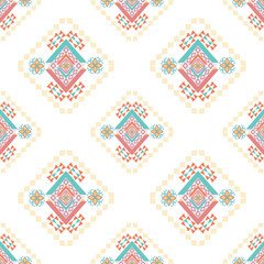 Navajo, native American patterns. Ethnic boho seamless pattern. Tribal pattern. Folk motif. Textile rapport. Retro style. Idea for wallpaper, wrapping, fabric, and rugs.