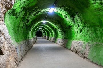 Naklejka premium A mysterious underground vault containing the last remaining oxygen supply in a dystopian world