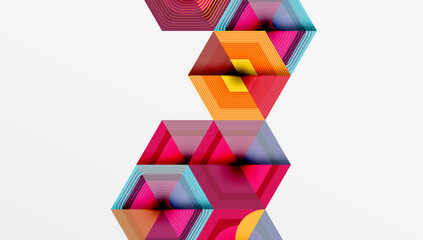 Hexagons, diamonds pattern. Geometric repeating hexagon background