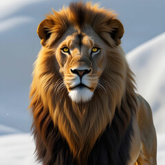 Fototapeta premium Phoenix 10 a majestic male lion with a shaggy golden