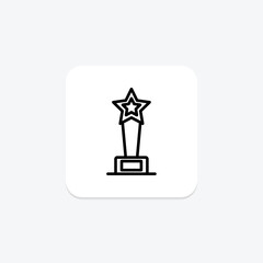 Star Trophy line icon, vector, pixel perfect, illustrator file