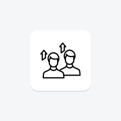 Team Growth line icon, vector, pixel perfect, illustrator file
