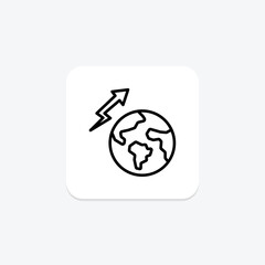 Global Growth line icon, vector, pixel perfect, illustrator file