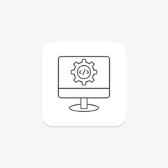 Development thinline icon, vector, pixel perfect, illustrator file
