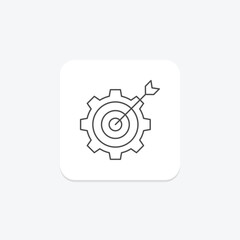 Goal Setting thinline icon, vector, pixel perfect, illustrator file