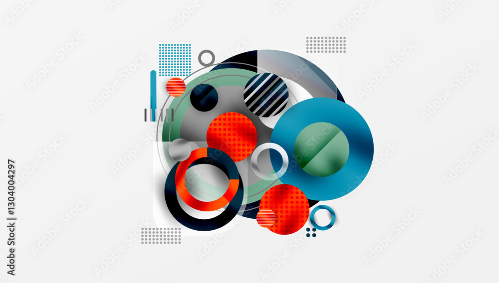 Aufkleber Abstract background - layered geometric shapes with smooth gradients and transparency