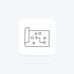 Planning thinline icon, vector, pixel perfect, illustrator file